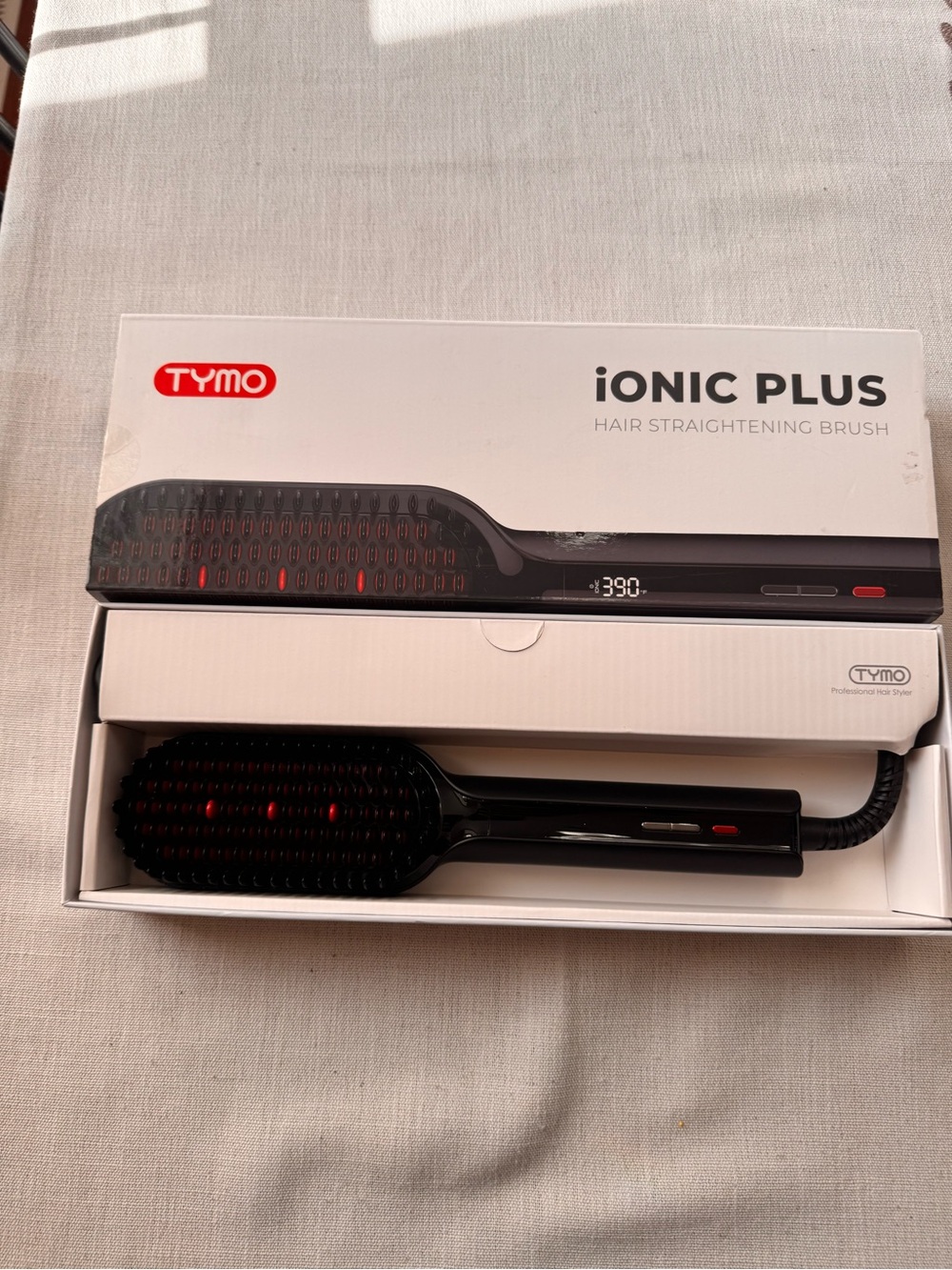 Tymo iONIC PLUS Hair Straightening Brush — White/Black - Picture 6 of 8